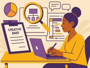 Website Discovery and Planning – Sitemap, Creative Brief, and Strategy Session Illustration