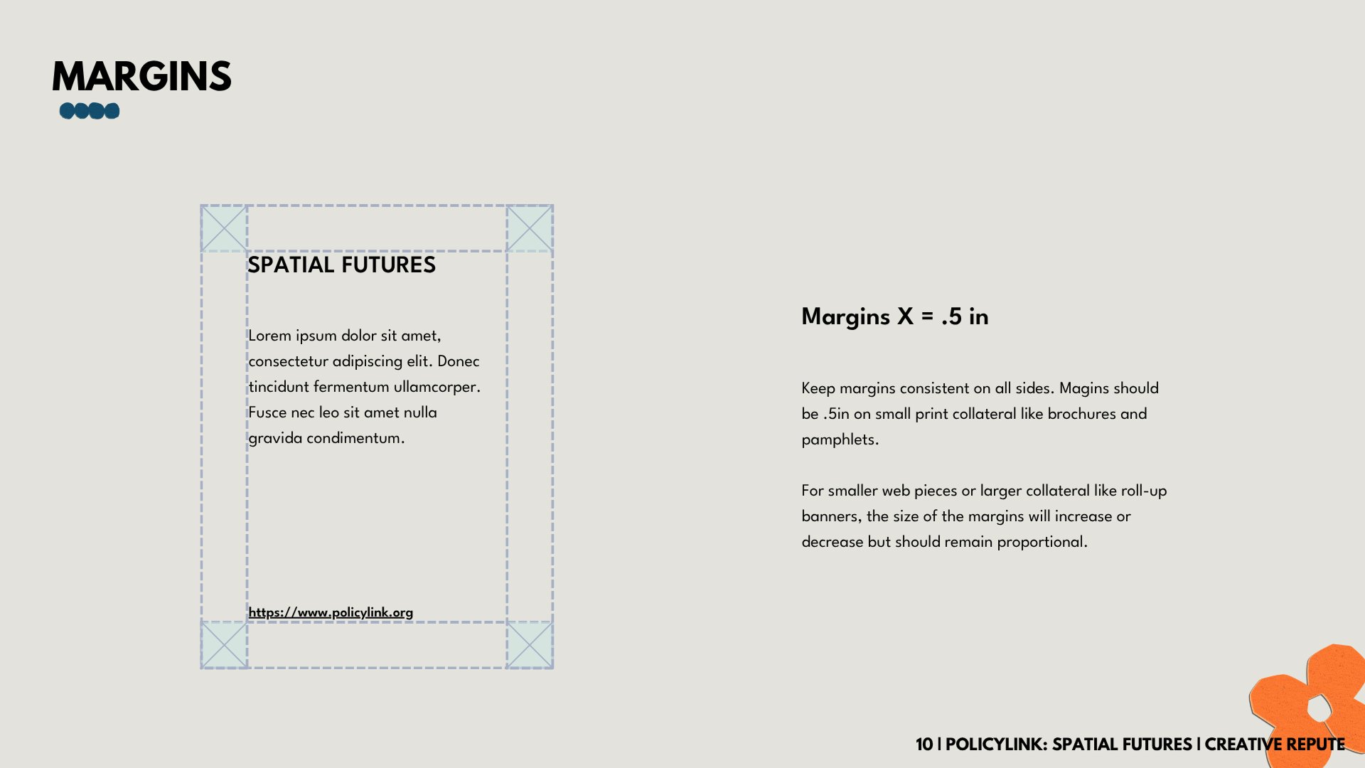 margins style guide example page