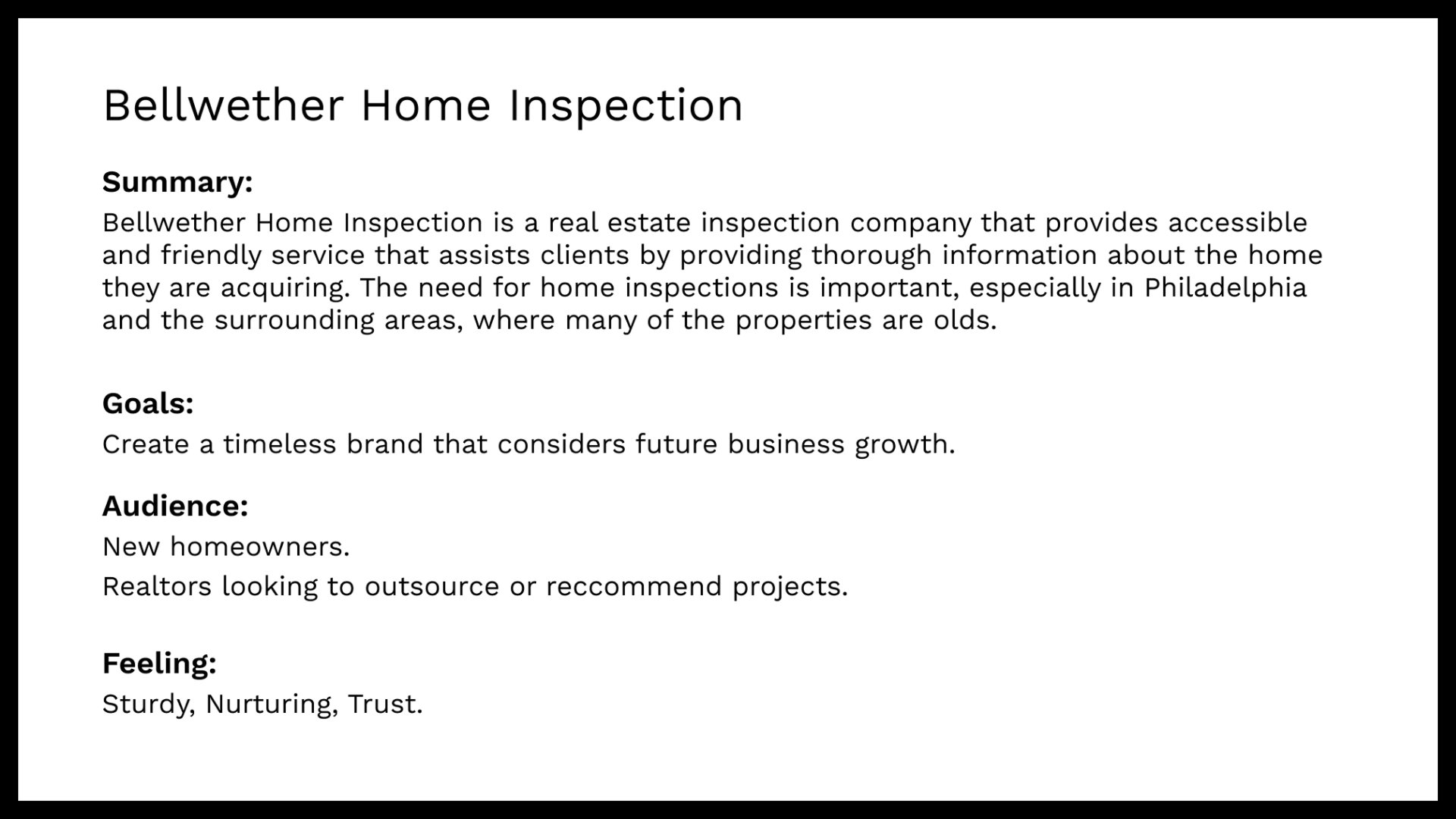 project summary example style guide page