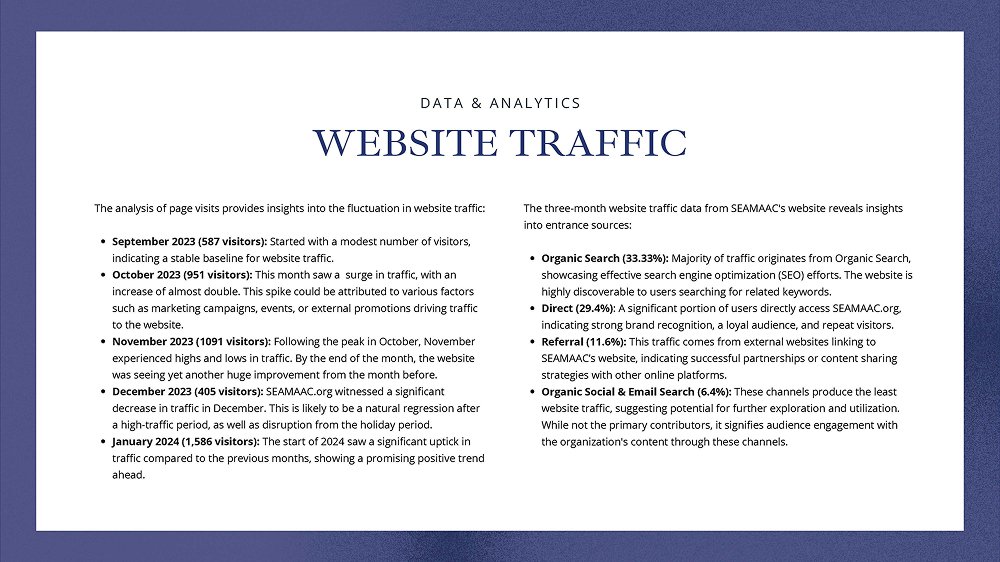 website traffice analytics example styleguide page